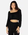 Inmocean Women's Stripe Gauze Long Sleeve Top T-shirt In Black