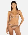 Inmocean Women's Sunset Shine Stripe Adjustable Banded Tri Top In Sunrise Pink