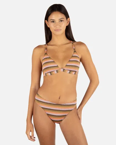 Inmocean Women's Sunset Shine Stripe Adjustable Banded Tri Top In Sunrise Pink