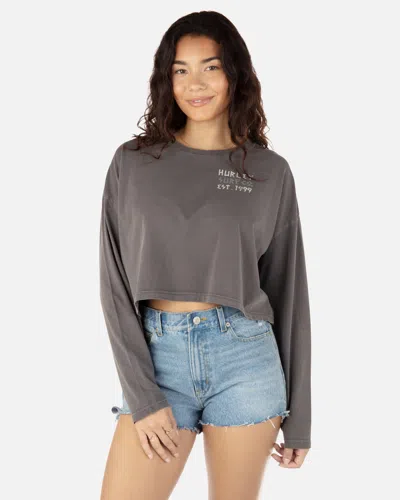 Inmocean Women's Tiger Milk Long Sleeve Relaxed Cropped T-shirt In Black