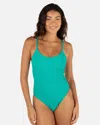 Inmocean Women's Wave Scrunch Moderate One Piece In Teal