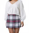 Inmod Women's The Nataska Skirt In White Plaid In White