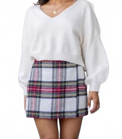 Inmod Women's The Nataska Skirt In White Plaid