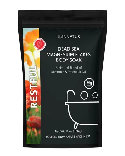 Innatus 14oz Pure Dead Sea Magnesium Flakes Restful Soak In Black