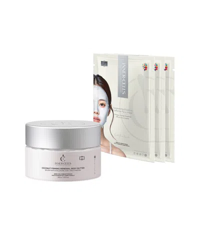 Inner Cells Unisex 7oz Coconut Firming & Awakening Hydration Body Set In White