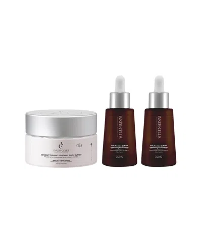 Inner Cells Unisex 8oz Coconut Firming & Caffeine Awakening Body Duo In Transparent