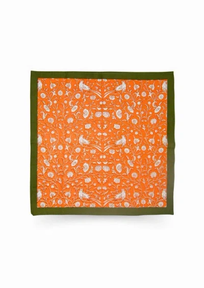 Inner Child Birds Of A Feather Blockprint Napkins In Orange