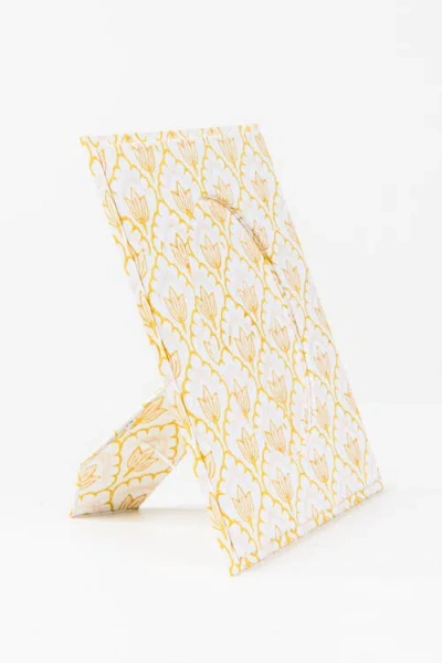 Inner Child Blockprint Tulip Picture Frame In White