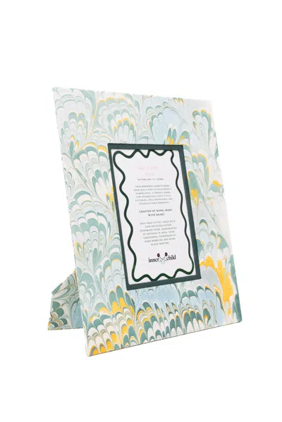 Inner Child Blue Hand-marbled Large Wall Picture Frame