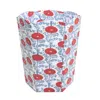 Inner Child Blue / Red Blockprint Scallop Waste Bin / Storage Bin In Araminta In Blue