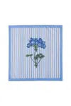 Inner Child Blue / White Blue Hydrangea Blockprint Napkins, Set Of Four