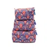 Inner Child Blue / White / Brown Blue Arch Blockprint Toiletry Makeup Bag, Set Of Three