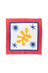 Inner Child Blue / White / Red Celestial Matisse Blockprint Napkins, Set Of Four