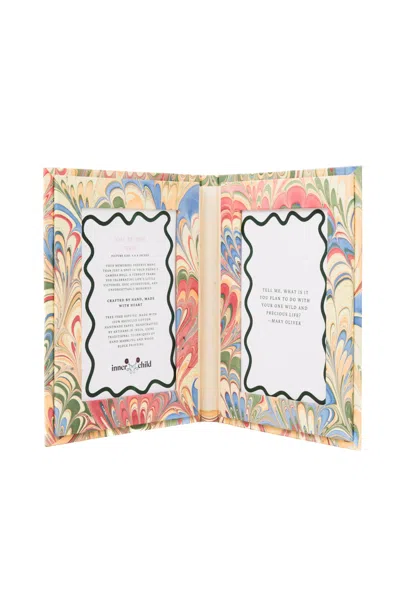 Inner Child Blue / Yellow / Orange Hand Marbled Picture Frame Folding Book In Multicolor Marbling