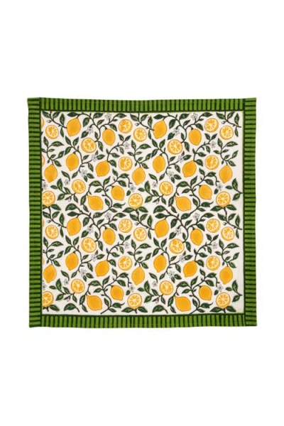 Inner Child Capri Lemons Blockprint Napkins In Multi