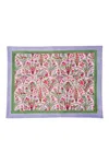 Inner Child Green / Pink / Purple Pink Arch Blockprint Placemat Set Of 2