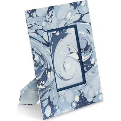 Inner Child Hand-marbled Large Wall Picture Frame In Blue
