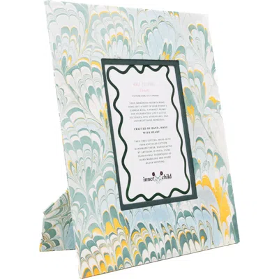 Inner Child Hand-marbled Large Wall Picture Frame In Green