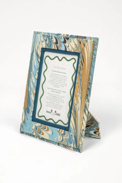Inner Child Hand-marbled Picture Frame In Multi