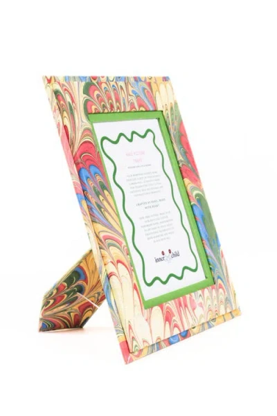 Inner Child Hand-marbled Picture Frame In Multi