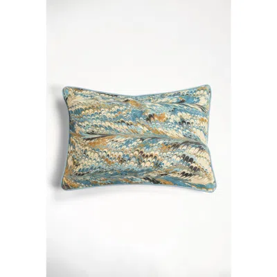 Inner Child Nila Feathers Hand-marbled Pillow In Multi