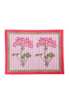 Inner Child Pink / Purple Pink Hydrangea Blockprint Placemat, Set Of Two