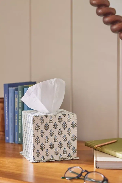 Inner Child Scallop Printed Tissue Box In Blue