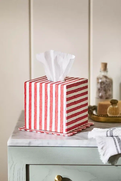 Inner Child Scallop Printed Tissue Box In Red