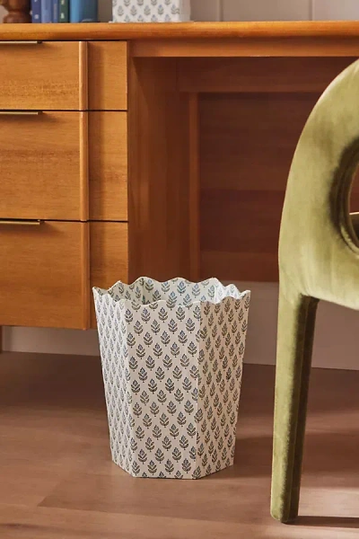 Inner Child Scallop Printed Waste Bin In White