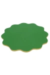 Inner Child Scalloped Lacquerware Placemats In Green