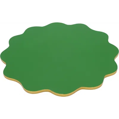 Inner Child Scalloped Lacquerware Placemats In Green