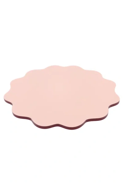 Inner Child Scalloped Lacquerware Placemats In Pink