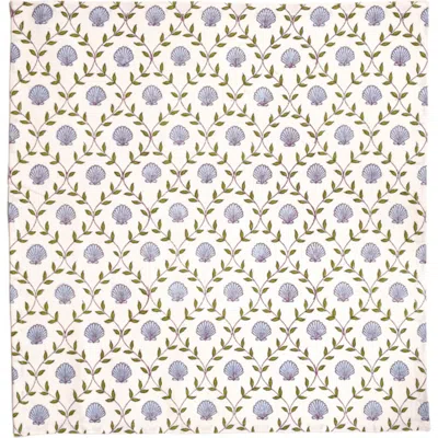 Inner Child Seashell Blockprint Napkins In Blue