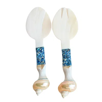 Inner Child Seashell Serving Set In Blue