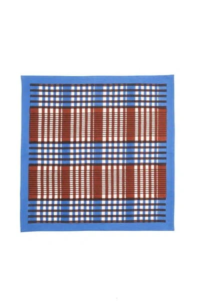 Inner Child Shetland Plaid Blockprint Napkins In Multi