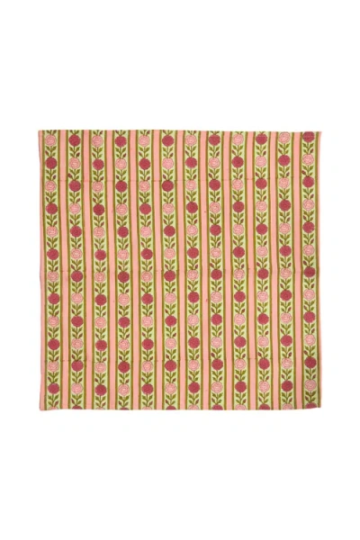 Inner Child Vintage Floral Stripe Napkins In Multi