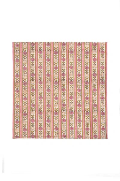 Inner Child Vintage Floral Stripe Napkins In Pink