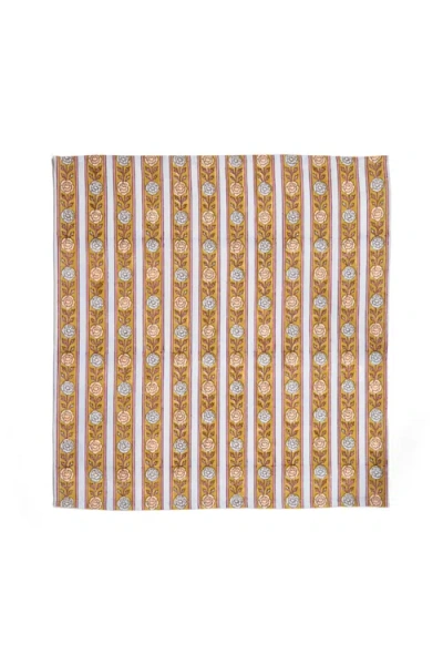 Inner Child Vintage Floral Stripe Napkins In Brown