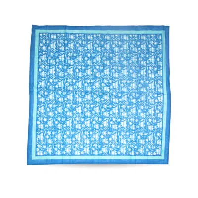 Inner Child Women's Blue Sana Organic Cotton Blockprint Scarf