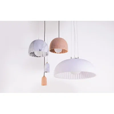 Innermost Doric 1 - Light Single Dome Pendant In Matt White Marble