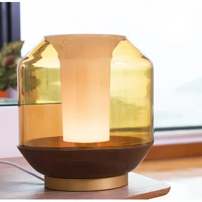 Innermost Lateralis 10" Metallic Novelty Table Lamp In Polished Brass