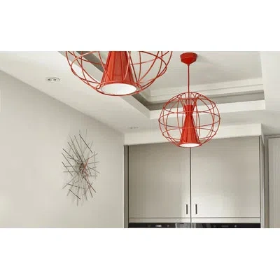 Innermost Latitude 1-light Single Globe Led Pendant In Red