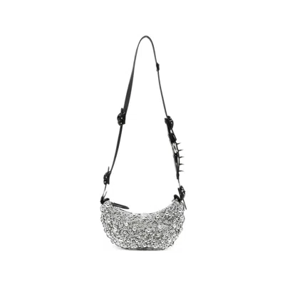 Innerraum Beaded Spike-detail Shoulder Bag In Black/silver
