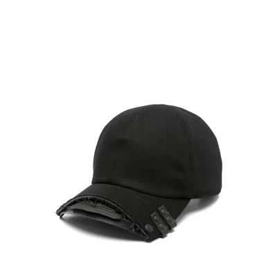 Innerraum C52bmbkhigt Distressed Cotton Twill Baseball Cap In Black