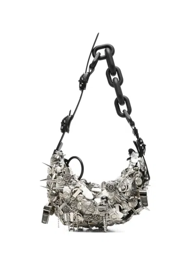 Innerraum Embellished Spike-detail Shoulder Bag In Silver