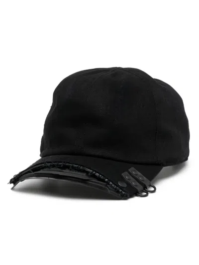 Innerraum Frayed-trim Baseball Cap In Black Matt