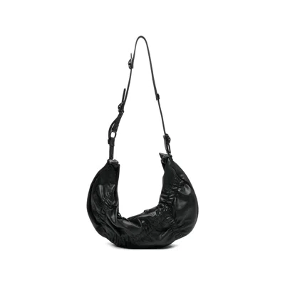 Innerraum Gathered Polyurethane Shoulder Bag In Black