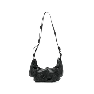 Innerraum Geometric Polyurethane Shoulder Bag In Black
