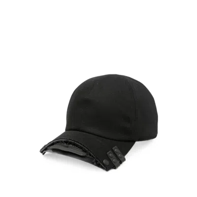 Innerraum Distressed Panelled Baseball Cap In Black