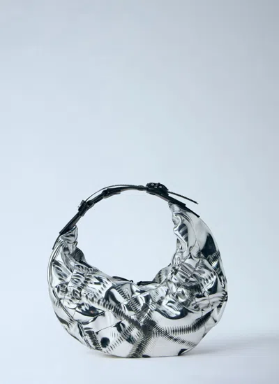 Innerraum Object Hm2 Small Crunch Half Moon Bag In Silver